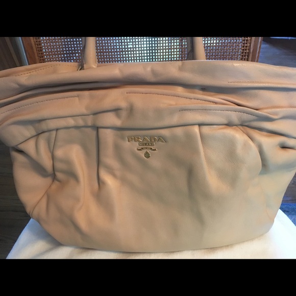 Prada Nappa Frills Leather Handbag in Color Caramello with Dustcover Bag - Picture 9 of 15